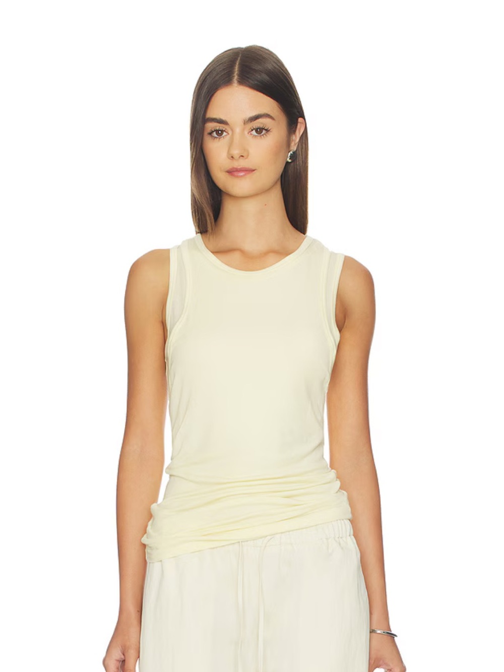 NWT AGOLDE Finch Tank Top in Lemon Drop Size Small